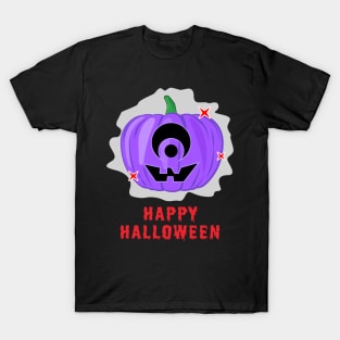 One-eyed Alien Spooky Halloween Pumpkin T-Shirt